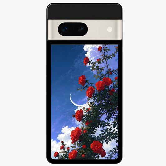 Rose Drift Flowers Glass Case For Google Pixel 7A back cover – full design glossy printed glass finish