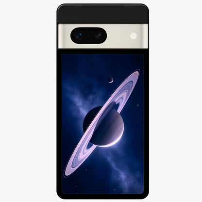  Saturn Ring Mystique Glass Case For Google Pixel 7A back cover – full design glossy printed glass finish