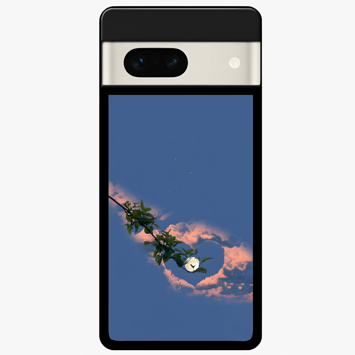  Sky Under Tree Glass Case For Google Pixel 7A back cover – full design glossy printed glass finish