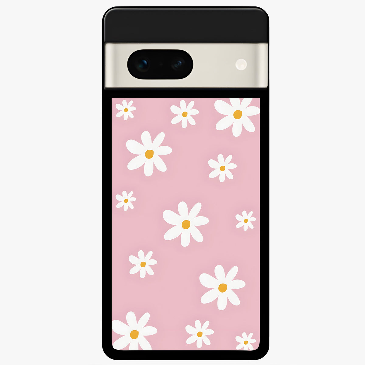  Soft Daisy Bliss Glass Case For Google Pixel 7A back cover – full design glossy printed glass finish