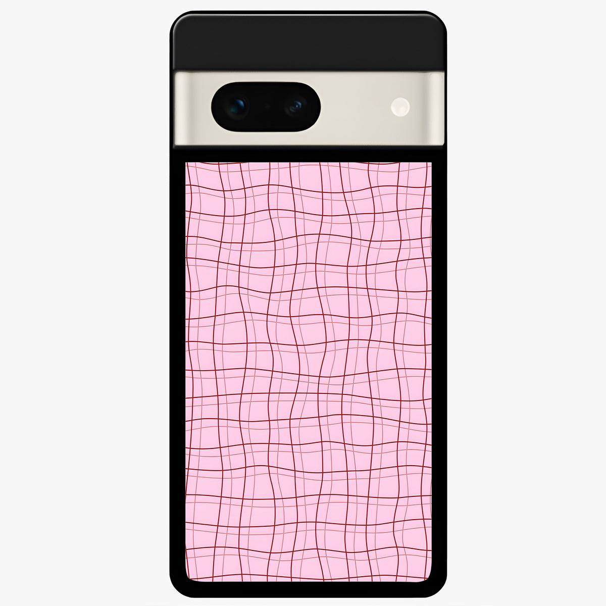  Soft Grid Bliss Glass Case For Google Pixel 7A back cover – full design glossy printed glass finish