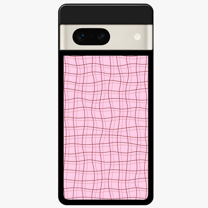  Soft Grid Bliss Glass Case For Google Pixel 7A back cover – full design glossy printed glass finish