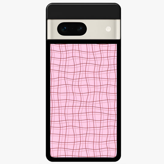  Soft Grid Bliss Glass Case For Google Pixel 7A back cover – full design glossy printed glass finish