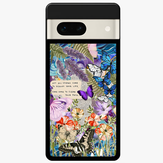  Storm Path Bloom Glass Case For Google Pixel 7A back cover – full design glossy printed glass finish