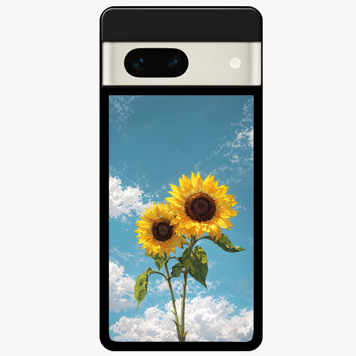  Sunlit Daisy Glow Glass Case For Google Pixel 7A back cover – full design glossy printed glass finish