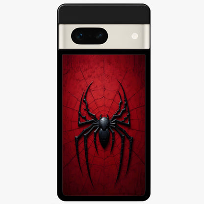  Superhero Web Emblem Glass Case For Google Pixel 7A back cover – full design glossy printed glass finish