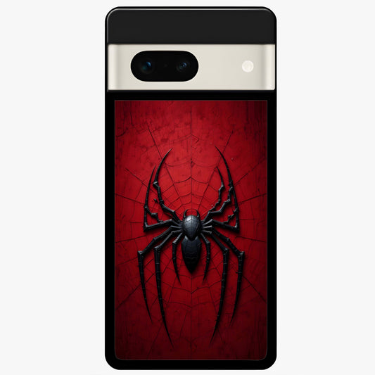  Superhero Web Emblem Glass Case For Google Pixel 7A back cover – full design glossy printed glass finish