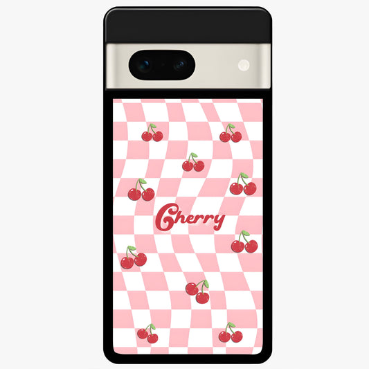  Sweet Cherry Vibes Glass Case For Google Pixel 7A back cover – full design glossy printed glass finish