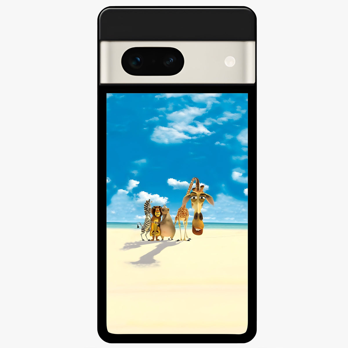  Tropical Fun Squad Glass Case For Google Pixel 7A back cover – full design glossy printed glass finish