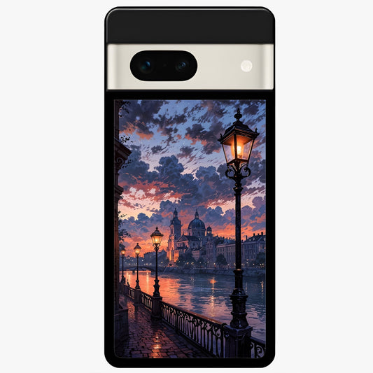  Twilight River Lights Glass Case For Google Pixel 7A back cover – full design glossy printed glass finish