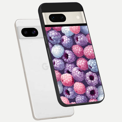  Berry Candy Pop phone case For Google Pixel 7A showing premium glass back cover with detailed artwork