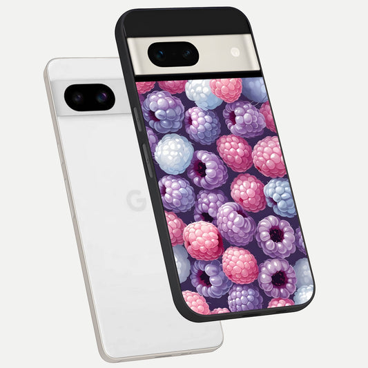  Berry Candy Pop phone case For Google Pixel 7A showing premium glass back cover with detailed artwork