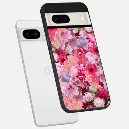  Bloom Crush Fantasy phone case For Google Pixel 7A showing premium glass back cover with detailed artwork