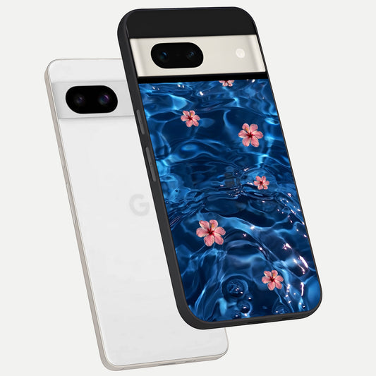  Bloom Thread Art phone case For Google Pixel 7A showing premium glass back cover with detailed artwork