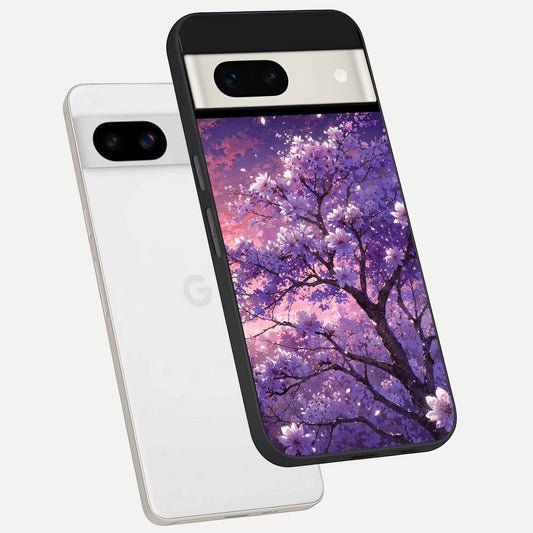 Blossom Tree phone case For Google Pixel 7A showing premium glass back cover with detailed artwork