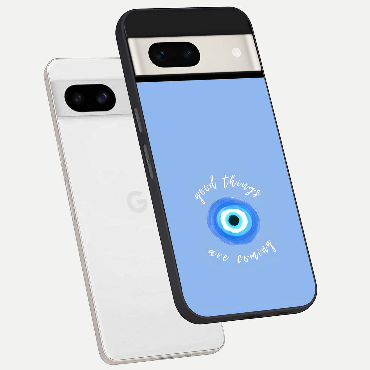 Bright Future Ahead phone case For Google Pixel 7A showing premium glass back cover with detailed artwork