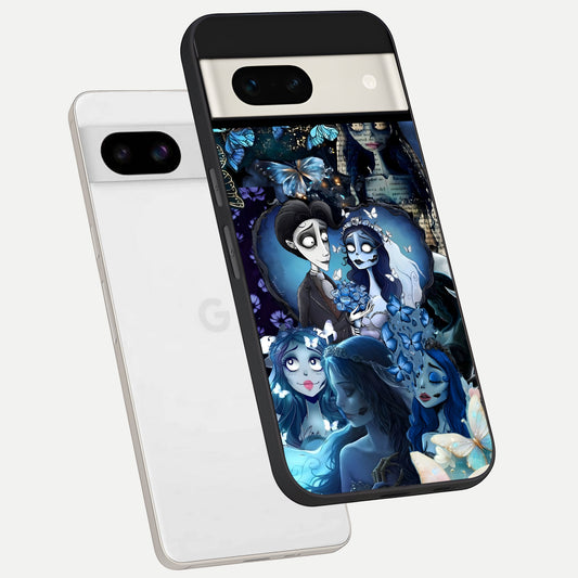  Butterfly Ghost Soul phone case For Google Pixel 7A showing premium glass back cover with detailed artwork