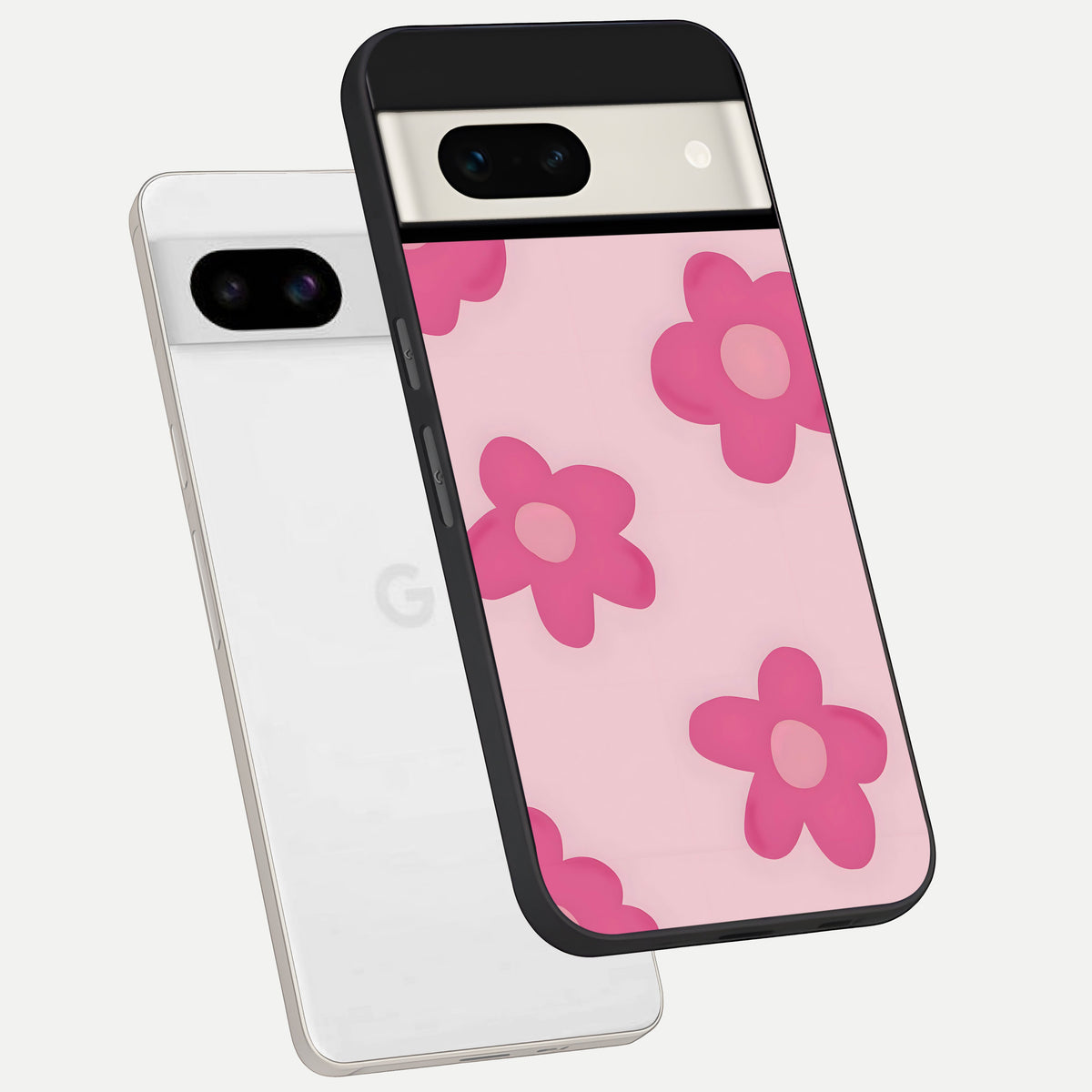  Candy Bloom Dreams phone case For Google Pixel 7A showing premium glass back cover with detailed artwork