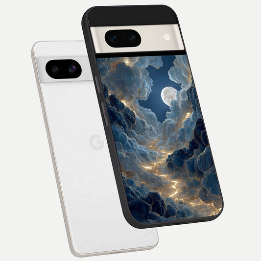  Celestial Cloud Road phone case For Google Pixel 7A showing premium glass back cover with detailed artwork