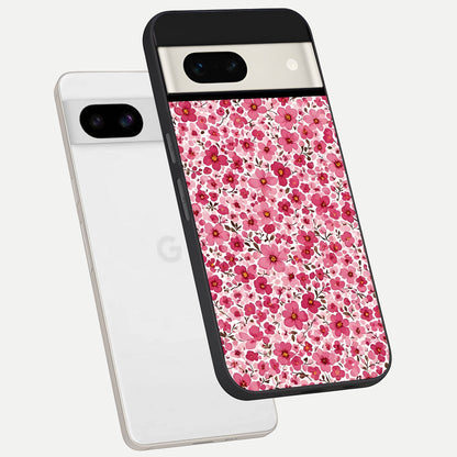  Cherry Blossom Charm phone case For Google Pixel 7A showing premium glass back cover with detailed artwork