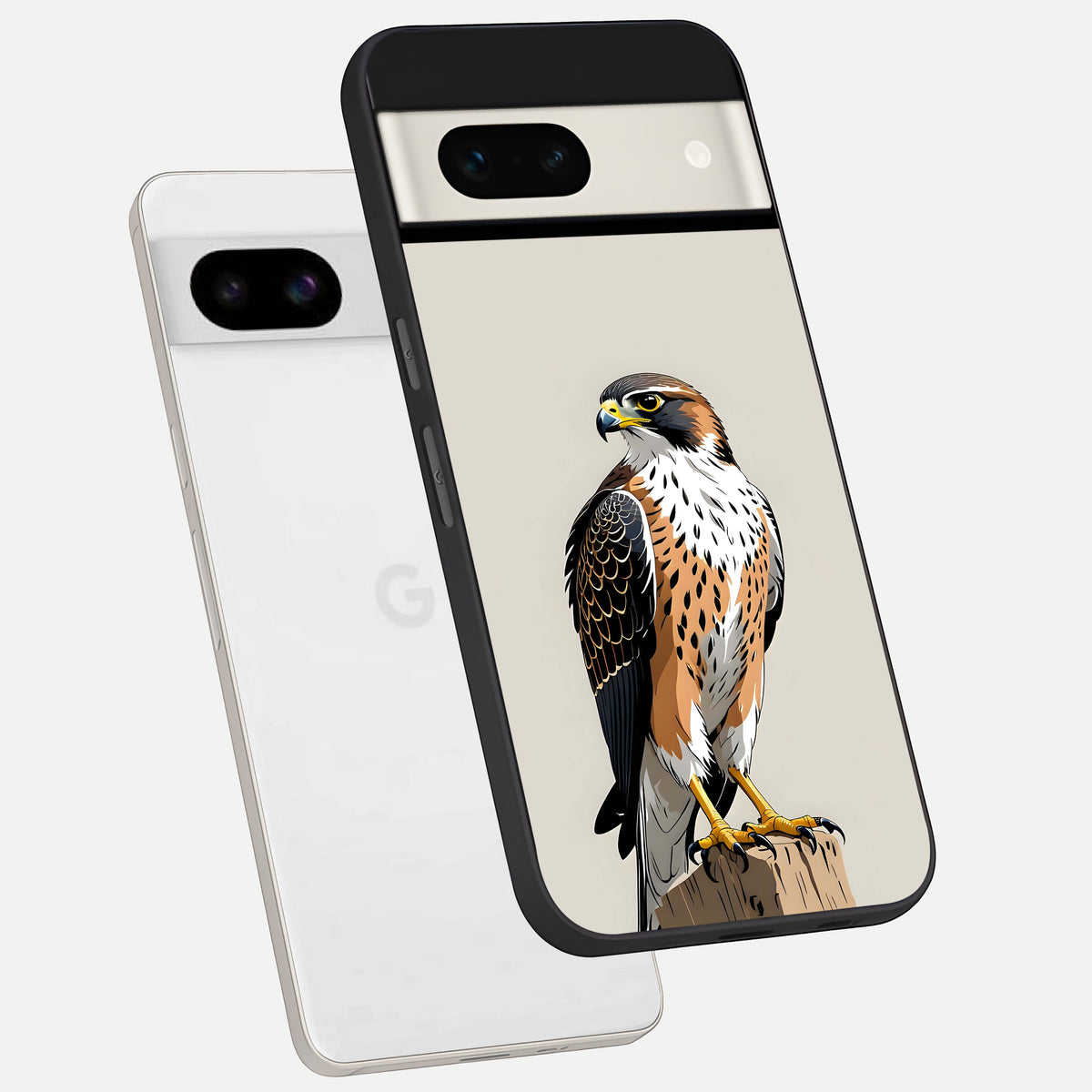  Clever Eagle phone case For Google Pixel 7A showing premium glass back cover with detailed artwork