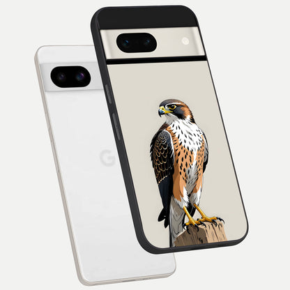  Clever Eagle phone case For Google Pixel 7A showing premium glass back cover with detailed artwork