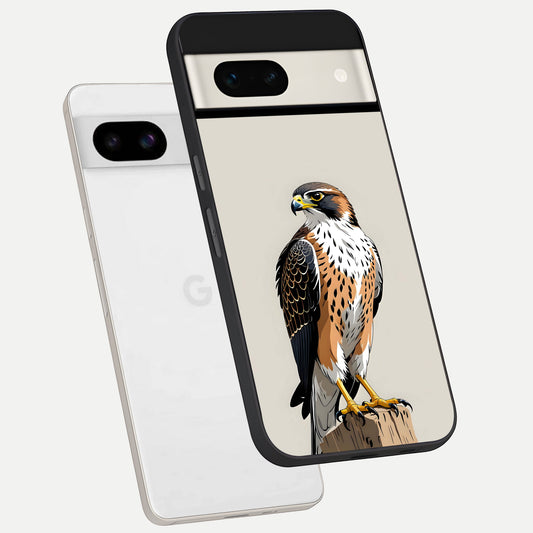  Clever Eagle phone case For Google Pixel 7A showing premium glass back cover with detailed artwork