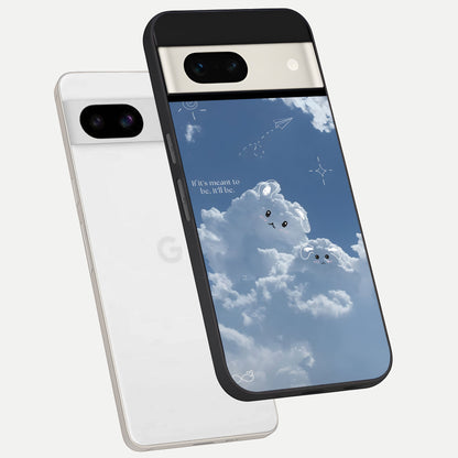  Cloud Bunny Dreams phone case For Google Pixel 7A showing premium glass back cover with detailed artwork