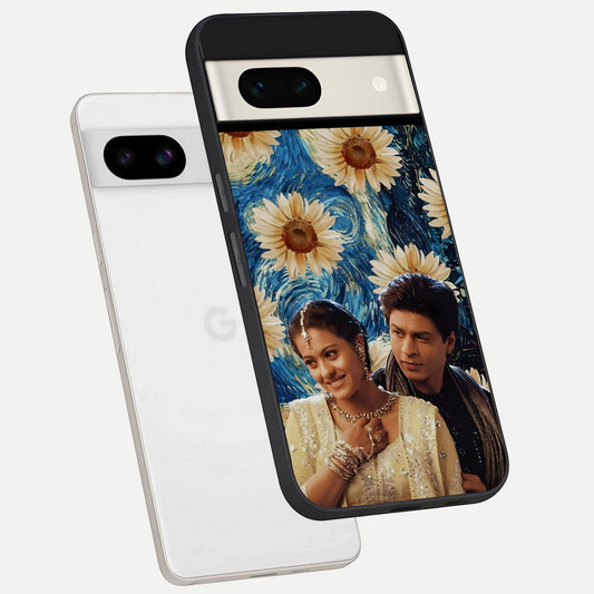  Eternal Love Story phone case For Google Pixel 7A showing premium glass back cover with detailed artwork