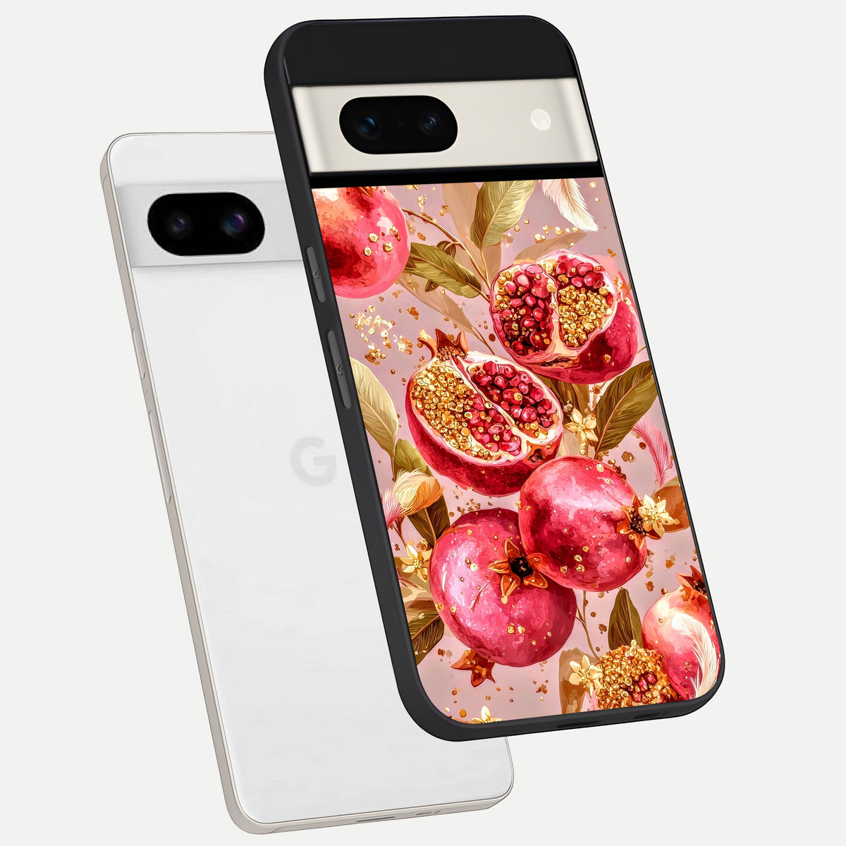  Golden Bloom Glow phone case For Google Pixel 7A showing premium glass back cover with detailed artwork