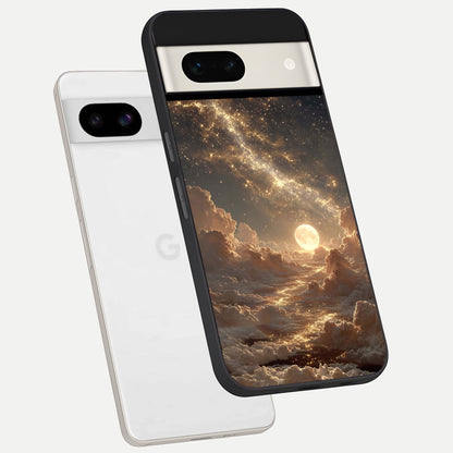  Golden Sky Dream phone case For Google Pixel 7A showing premium glass back cover with detailed artwork