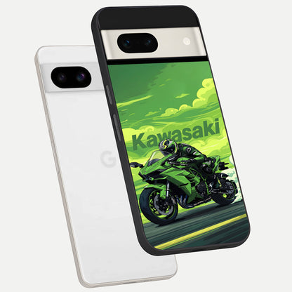  Greenery Sky phone case For Google Pixel 7A showing premium glass back cover with detailed artwork