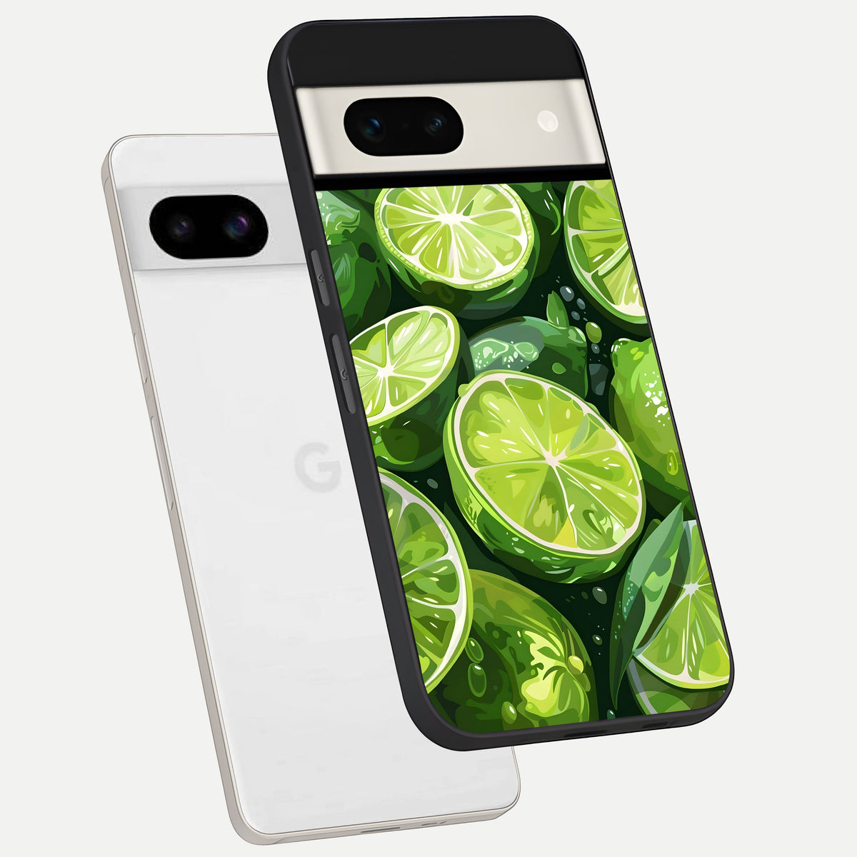  Green Kawasaki phone case For Google Pixel 7A showing premium glass back cover with detailed artwork