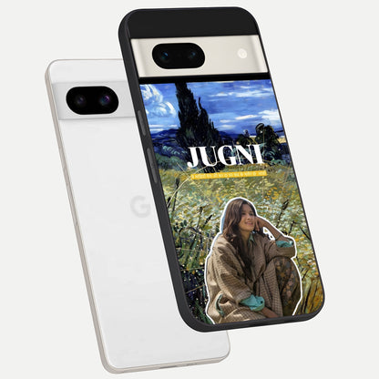  Jugni Soul Vibes phone case For Google Pixel 7A showing premium glass back cover with detailed artwork