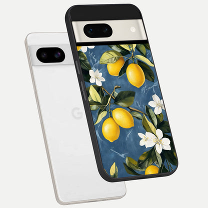  Lemon Dream Garden phone case For Google Pixel 7A showing premium glass back cover with detailed artwork