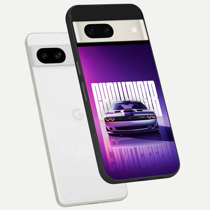  Midnight Muscle Ride phone case For Google Pixel 7A showing premium glass back cover with detailed artwork