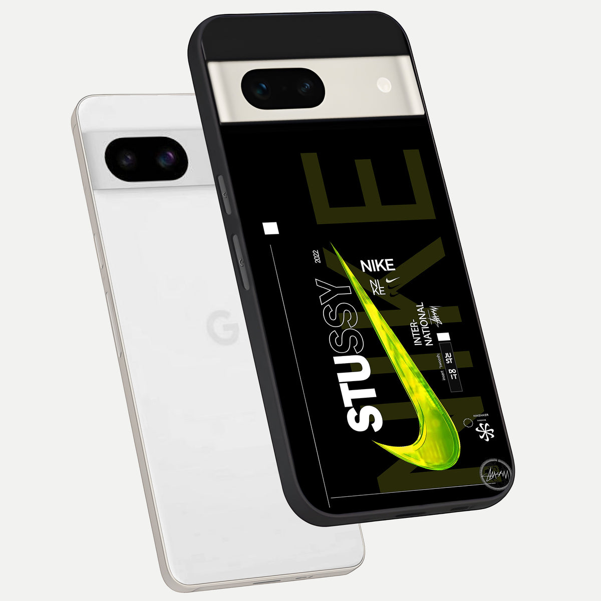 Neon Street Edition phone case For Google Pixel 7A showing premium glass back cover with detailed artwork