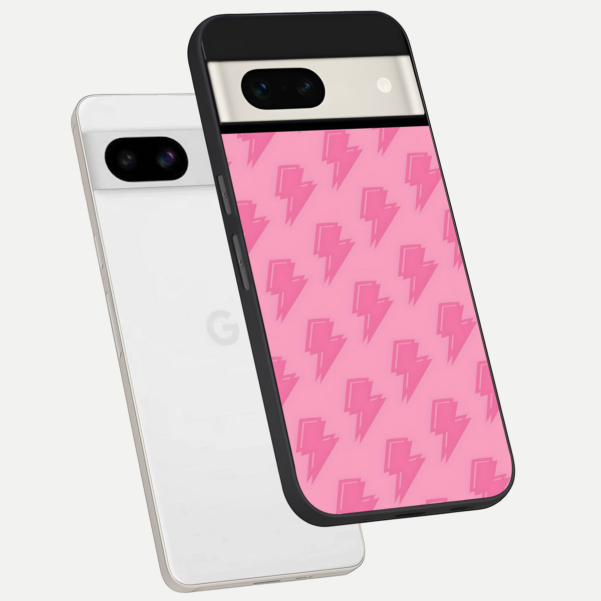  Pink Moo Magic phone case For Google Pixel 7A showing premium glass back cover with detailed artwork