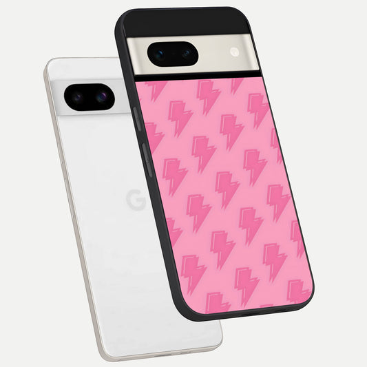  Pink Moo Magic phone case For Google Pixel 7A showing premium glass back cover with detailed artwork