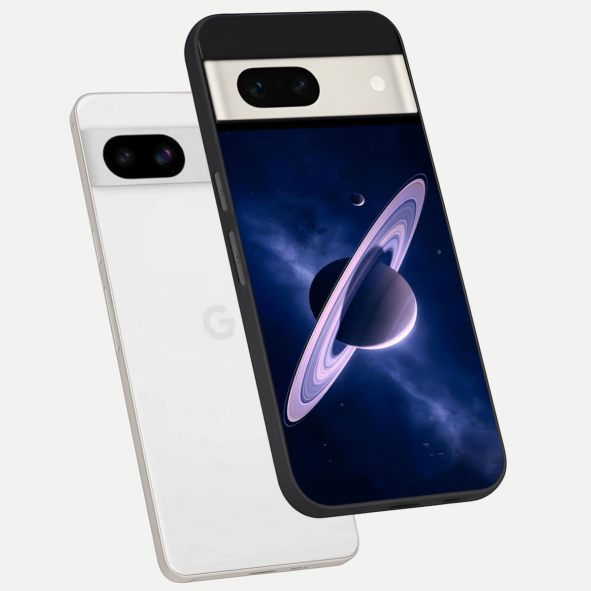  Saturn Ring Mystique phone case For Google Pixel 7A showing premium glass back cover with detailed artwork