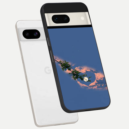  Sky Under Tree phone case For Google Pixel 7A showing premium glass back cover with detailed artwork