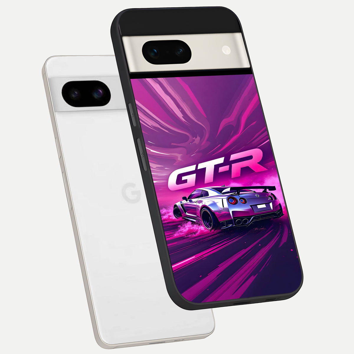  Speed Drift Legend phone case For Google Pixel 7A showing premium glass back cover with detailed artwork