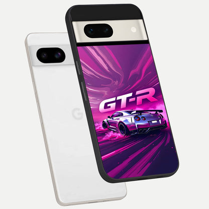  Speed Drift Legend phone case For Google Pixel 7A showing premium glass back cover with detailed artwork