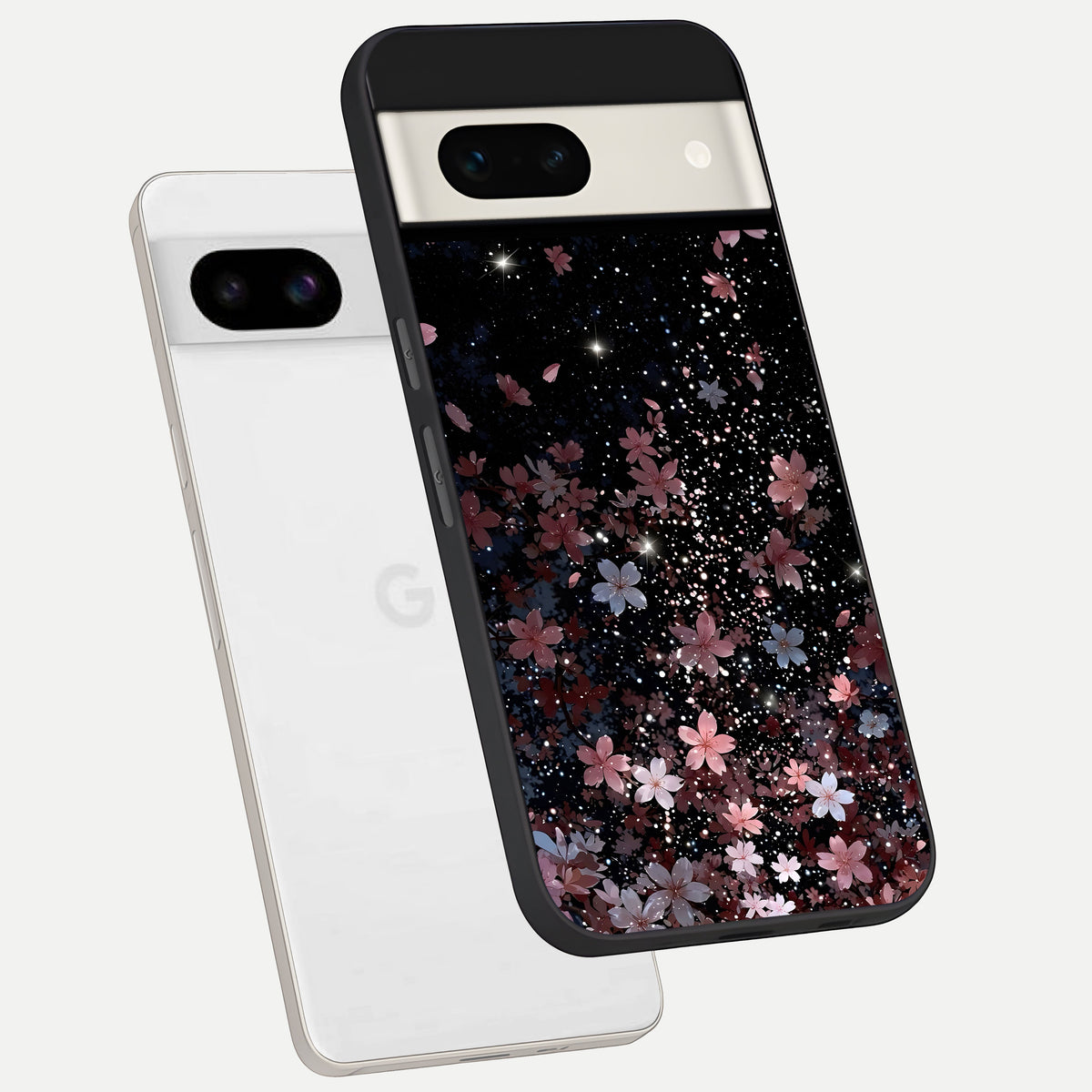  Starlit Flower Dreams phone case For Google Pixel 7A showing premium glass back cover with detailed artwork