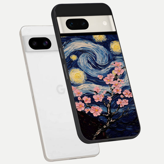  Van Gogh Scenery phone case For Google Pixel 7A showing premium glass back cover with detailed artwork