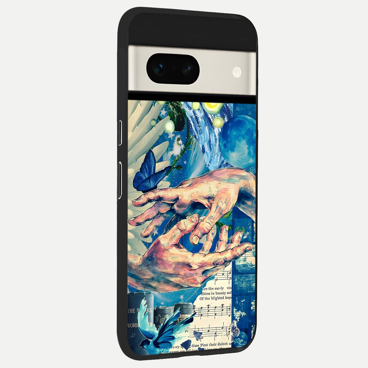  Aesthetic Divider back cover For Google Pixel 7A slim fit glass case with vibrant aesthetic design