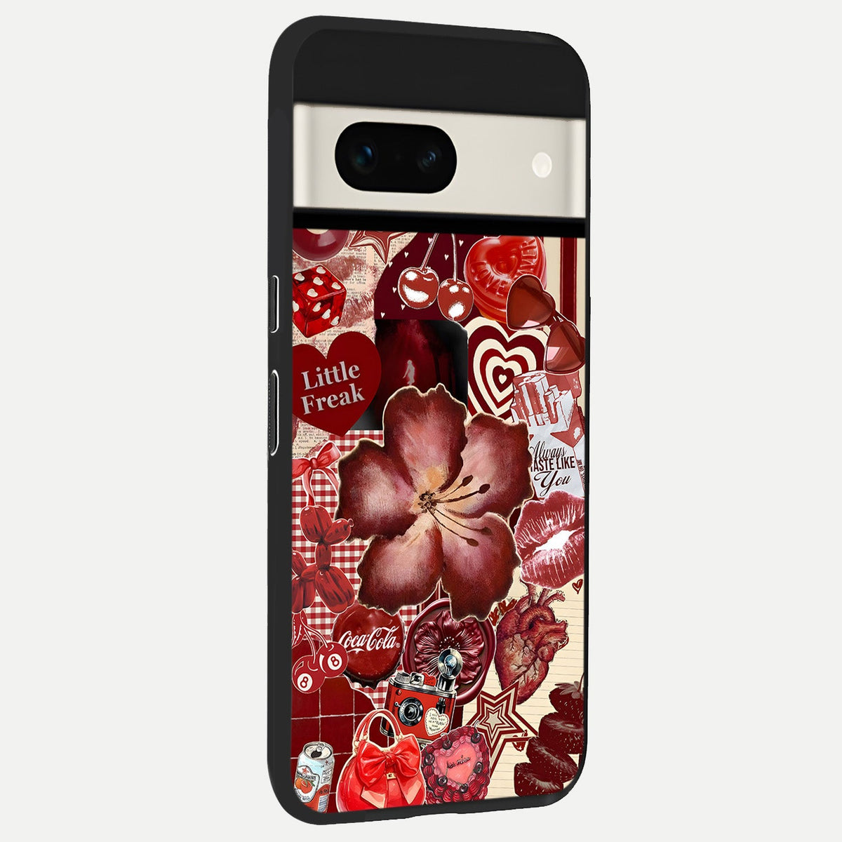  Aesthetic Little Freak back cover For Google Pixel 7A slim fit glass case with vibrant aesthetic design