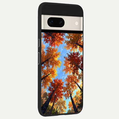  Autumn Sky Rise back cover For Google Pixel 7A slim fit glass case with vibrant aesthetic design