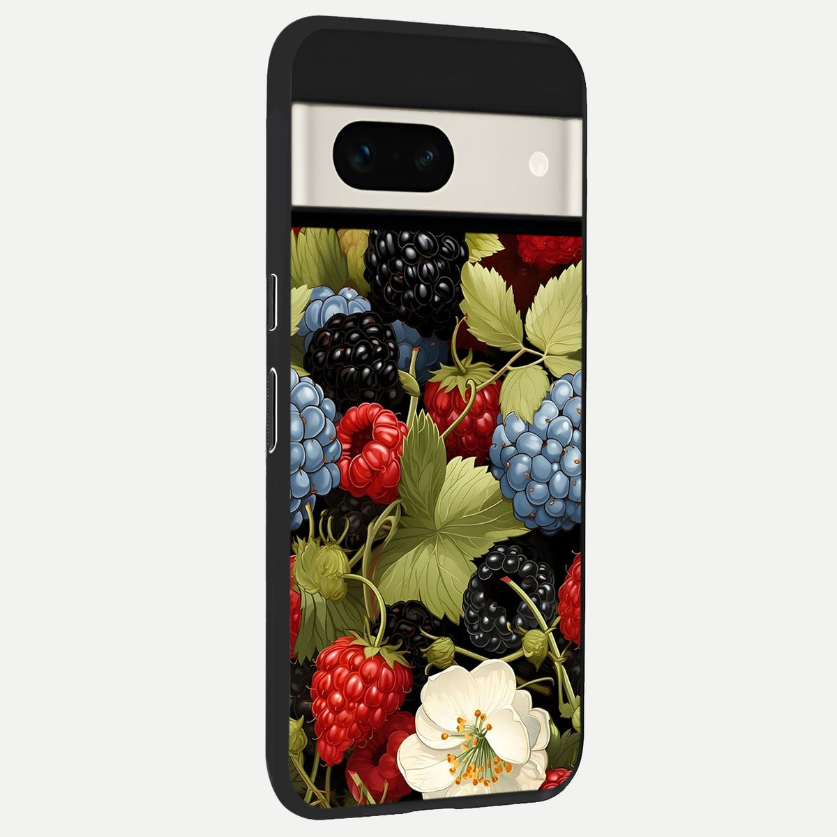  Berry Bloom Charm back cover For Google Pixel 7A slim fit glass case with vibrant aesthetic design