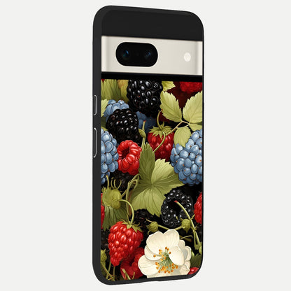  Berry Bloom Charm back cover For Google Pixel 7A slim fit glass case with vibrant aesthetic design